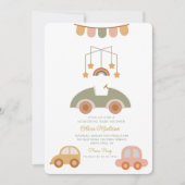 Invitation Bonjour bébé mignonne Voiture Vêtements & Jouets B (Devant)