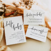 Invitation Bonjour bébé moderne classique Baby shower Invitat