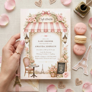 Invitation Bonjour Bébé Oh La La Bébé Fête de Naissance Rose