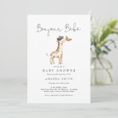 Invitation Bonjour Bebe Paris Baby shower de la Giraffe franç (Debout devant)