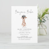 Invitation Bonjour Bebe Paris Baby shower de la Giraffe franç (Debout devant)