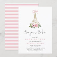 Bonjour Bebe Paris Baby shower Eiffel rose françai