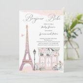 Invitation Bonjour Bébé Paris Baby shower parisien (Debout devant)