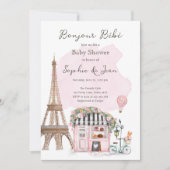 Invitation Bonjour Bebe Paris Baby shower parisien (Devant)