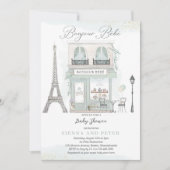 Invitation Bonjour Bébé Paris Baby shower parisien (Devant)