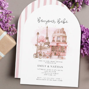 Invitation Bonjour Bebe Paris Patisserie Baby shower