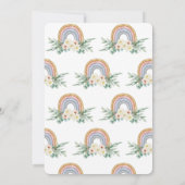 Invitation Bonjour bébé Rainbow Floral Baby shower d'aquarell (Dos)