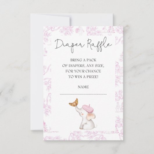 Invitation Bonjour Bebe Romance Fille Française Tirage au Sor (Devant)