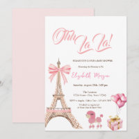 Bonjour Bébé Tour Eiffel Nœud Rose Cadeau Caniche
