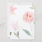 Invitation Bonjour belle aquarelle Floral douche nuptiale (Dos)