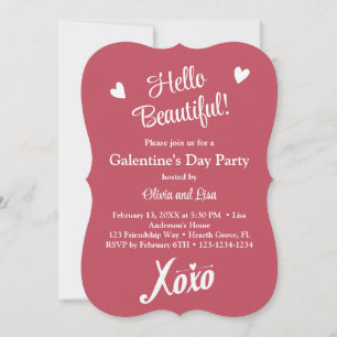 Invitation Bonjour Belle ! Pink XOXO Galentine's Day Party