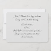 Invitation Bonjour Bunny (Dos)