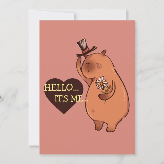 Invitation Bonjour C'est moi Capybara (Devant)