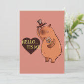 Invitation Bonjour C'est moi Capybara (Debout devant)