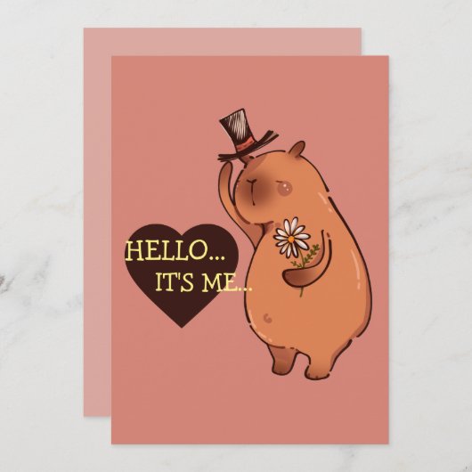 Invitation Bonjour C'est moi Capybara (Devant / Derrière)