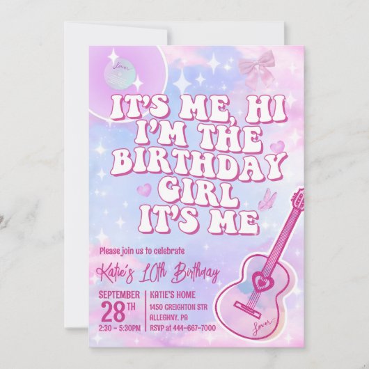 Invitation Bonjour, C'est moi dans mon anniversaire (Devant)