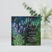 Invitation Bonjour cinquante, 50e anniversaire Lavender aquar (Debout devant)