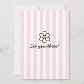 Invitation Bonjour Cutie Cartoon Daisies rose Anniversaire fê (Dos)