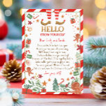 Invitation Bonjour de Elf Arrival Lettre Je suis de retour No<br><div class="desc">♥ Cette mignonne lettre d'elfe est un complément parfait à votre Noël magique!</div>