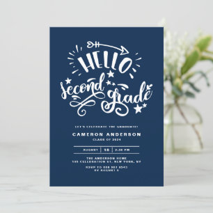 Invitation Bonjour deuxième année   Bleu Premier grade