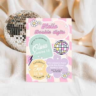Invitation Bonjour Double Chiffres fête d'anniversaire 10 ans