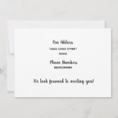 Invitation Bonjour, Editable Nous sommes nouveaux dans le qua (Dos)