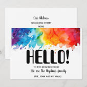 Invitation Bonjour, Editable Nous sommes nouveaux dans le qua (Devant / Derrière)