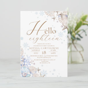 Invitation Bonjour Fête d'anniversaire de la mer d'hiver dix-