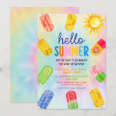 Invitation bonjour fête d'été (Devant / Derrière)