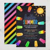 Invitation Bonjour fête d'été (Devant / Derrière)
