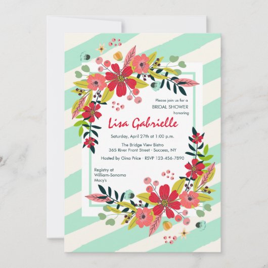 Invitation Bonjour fleurs d'invitation de bonheur (Devant)