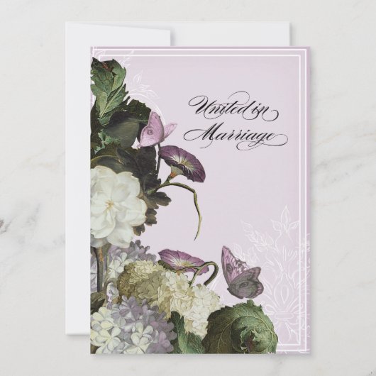 Invitation Bonjour Gloire Hydrangea Mariage Inviter Lavande (Dos)