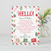 Invitation Bonjour lettre de vos elfes de Noël (Debout devant)