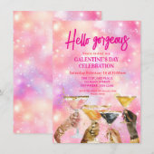 Invitation Bonjour magnifique Saint-Valentin entre copines Jo (Devant / Derrière)