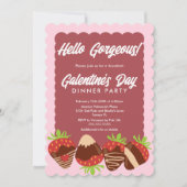 Invitation Bonjour magnifiques fraises Galentine's Day (Devant)