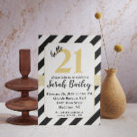 Invitation Bonjour Parties scintillant Noir et Or Anniversair<br><div class="desc">Bonjour Parties scintillant Noir et Or Anniversaire Invitation</div>