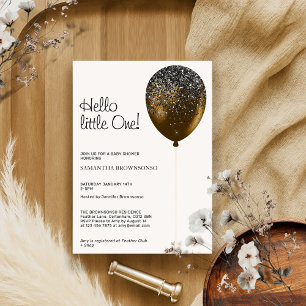 Invitation Bonjour petit ballon paillettes glamour gouttes br