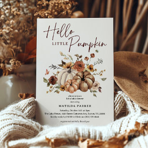 Invitation Bonjour Petit Citrouille Baby Shower d'Automne