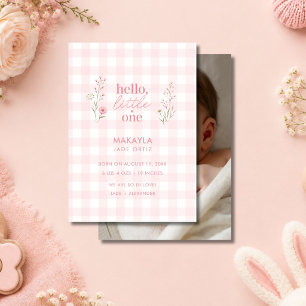 Invitation Bonjour Petite Photo Bébé Fille Naissance
