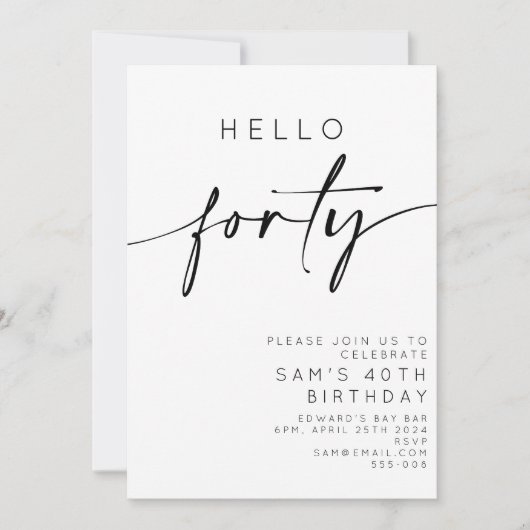 Invitation Bonjour Quarante-40e anniversaire (Devant)