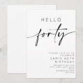 Invitation Bonjour Quarante-40e anniversaire (Devant / Derrière)