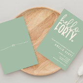 Invitation Bonjour Quarante-40e anniversaire Sage moderne min