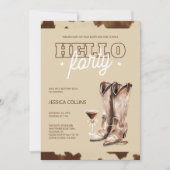 Invitation Bonjour Quarante Rustic Western 40e fête d'anniver (Devant)