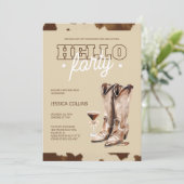 Invitation Bonjour Quarante Rustic Western 40e fête d'anniver (Debout devant)