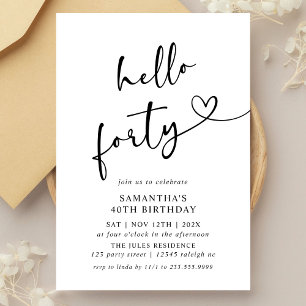 Invitation Bonjour Quarantième Anniversaire Quarante ans en n
