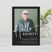 Invitation Bonjour QUATRE-VINGT ! Soirée d'anniversaire minim (Debout devant)