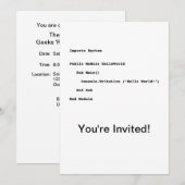 Invitation Bonjour salutation geek du monde (Devant / Derrière)