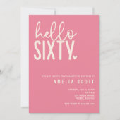 Invitation Bonjour Soixante-60e Anniversaire Moderne Pêche Mi (Devant)