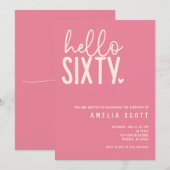 Invitation Bonjour Soixante-60e Anniversaire Moderne Pêche Mi (Devant / Derrière)