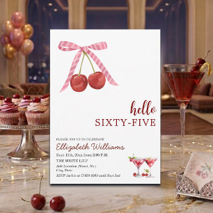 Invitation Bonjour Soixante-Cinq Cherry Martini Fête d'annive